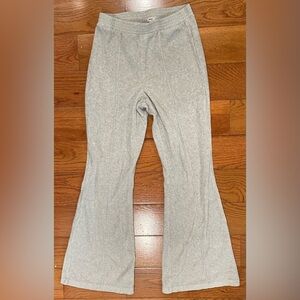 Aerie Ribbed Gray Flared Bottoms